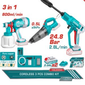 cordless 3 pcs combo kit tosli230522 total brand