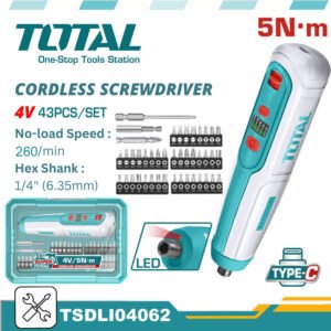 total 4v cordless screwdriver 43pcs set