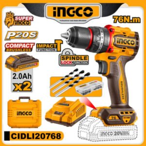 ingco 20v brushless cordless impact drill 76n.m