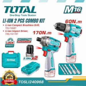 total 16v cordless brushless drill & impact driver combo