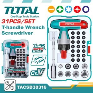 total 31pcs t handle screwdriver set