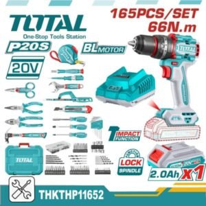 total 165 pcs cordless tools set 66n.m
