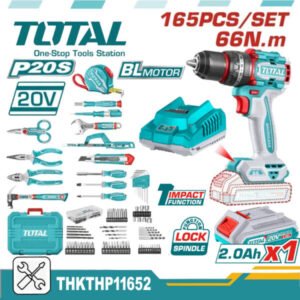 total 165 pcs cordless tools set 66n.m